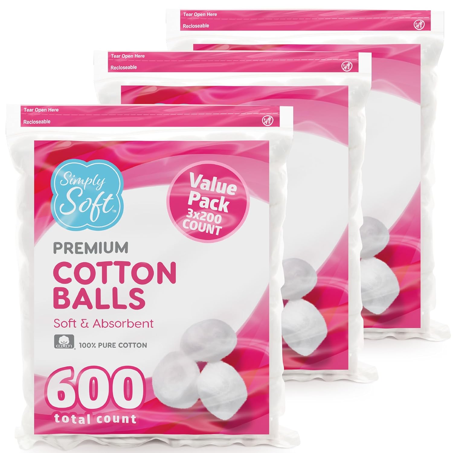 Xl Skincare - 100% Pure Cotton Balls (600 Count),