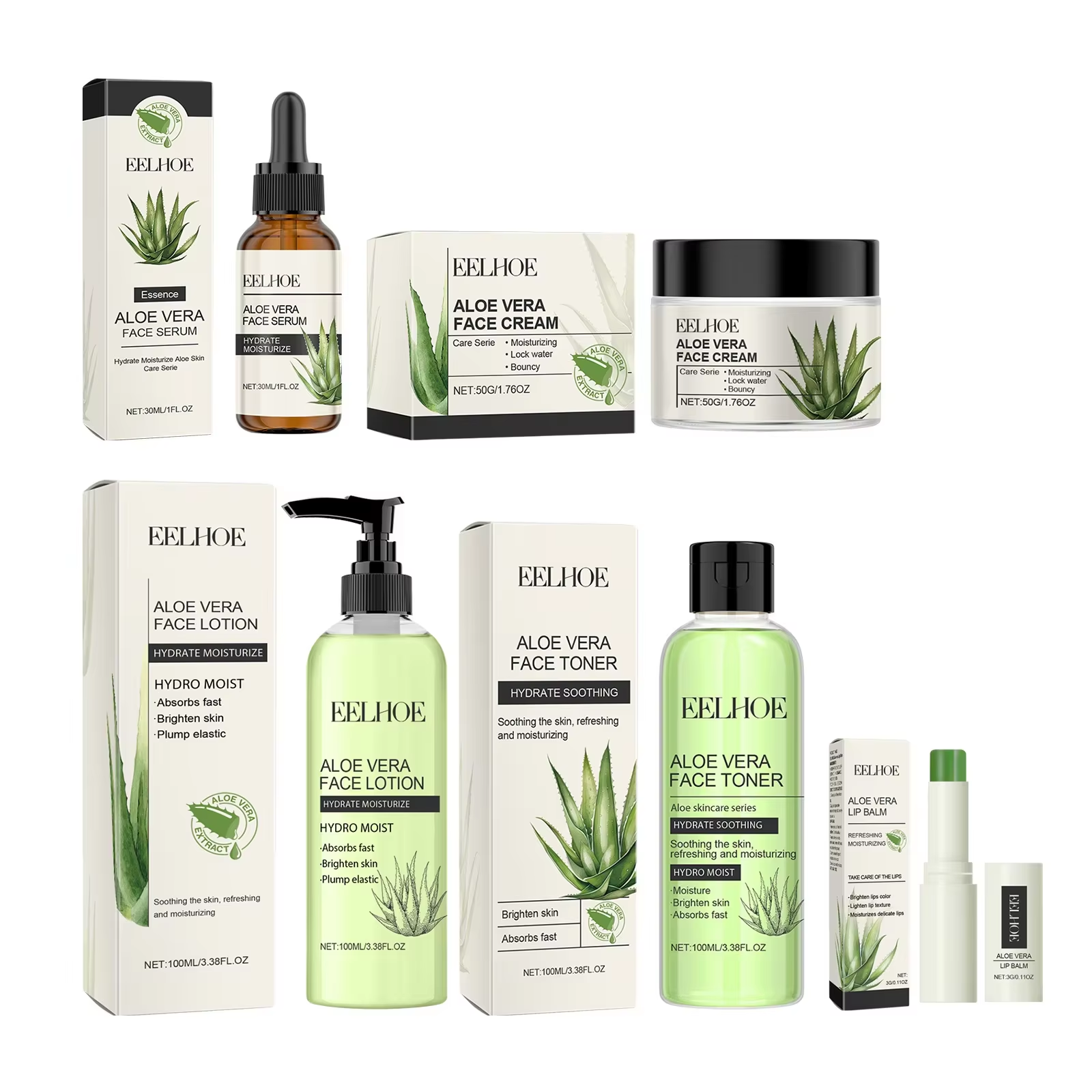 Eelhoe Aloe Vera Skin Care Ser - огляд і ціна Skincare Glowing